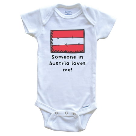 

Someone in Austria Loves Me Austrian Flag Cute Baby Bodysuit