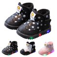 thumbnail image 5 of XXWXYD Toddler Warm Children Luminous Cotton Light Boots Led Baby Girls Boys Kids Shoes Winter Casual Shoes Cute Waterproof Outdoor Lining Non-Slip Warm Snow Boots(18-24 Months,Male), 5 of 5