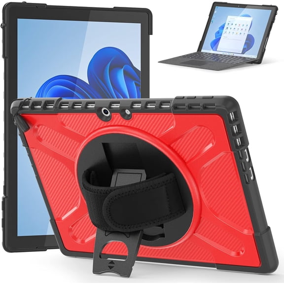 REQO Case for Microsoft Surface Pro 9 13 inch 2022 :with Kickstand and Hand Strap Heavy Duty Shockproof, Compatible with Type Cover Keyboard