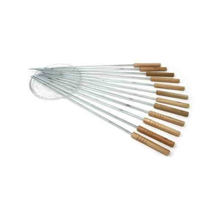 

CintBllTer Barbecue Skewers. Kabobs BBQ Yakitori Skewer Sitck. Stainless 16 Wooden Handle. Reusable. Outdoor Camping Cooking Tools