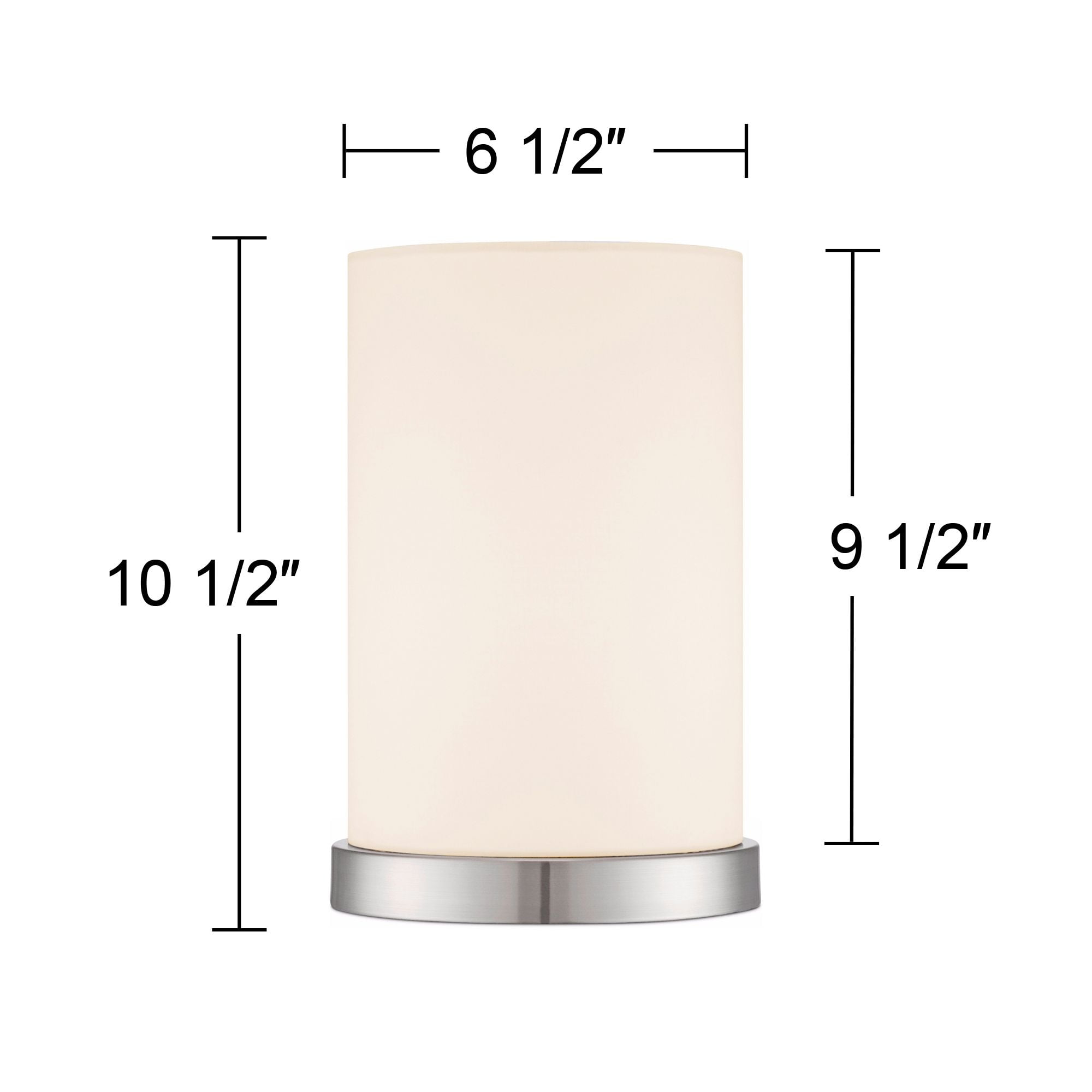 360 Lighting Modern Desk Table Lamp 10 1/2" High Silver Metal White Fabric Cylinder Shade for Bedroom Bedside Office