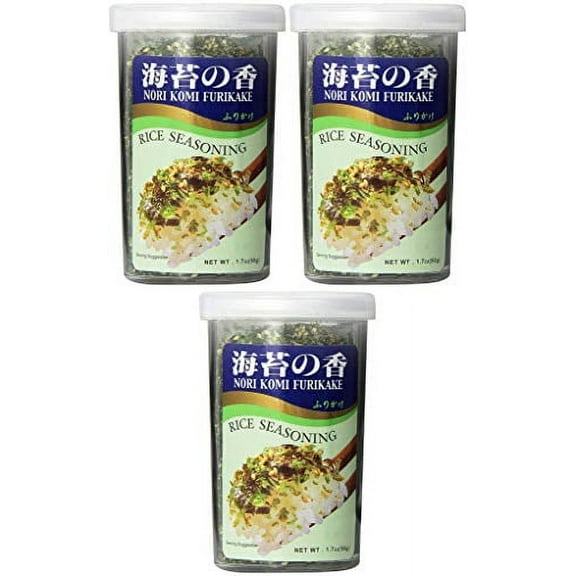 JFC - Nori Komi Furikake (Rice Seasoning) 1.7 Ounce Jar (pack of 3)