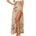 thumbnail image 2 of Youmylove Summer Beach Skirts For Women Bohemian Lace Up Floral Printed Flowy Long Skirt Female Loose Split Boho Skirt Versatile Comfy Trendy Leisure, 2 of 8