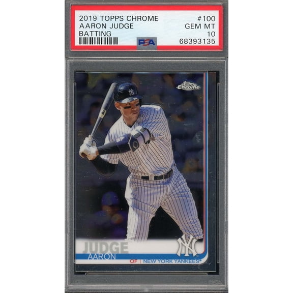 Aaron Judge 2019 Topps Chrome Batting Baseball Card #100 Graded PSA 10