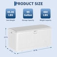 thumbnail image 2 of 99 Gallon Waterproof Large Resin Deck Box Indoor Outdoor Lockable Storage Container for Patio Furniture Cushions Garden Tools, 2 of 8