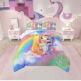 thumbnail image 2 of Erosebridal Initial Letter I Bedding Twin Comforter Set, Rainbow Unicorn Down Comforter, Monogrammed Reversible Comforter Sets Twin Size, Super Cozy Room Decoration, 2pcs, 2 of 8