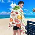 thumbnail image 4 of Coolnut Beach Towels Watercolor Vegetables Chili Camping Towels Organic Garlic Tomatoes Herbs Sand Free Beach Towel, 30"x60" Large Beach Towels Quick Dry Bath Travel Towels Pool Yoga Beach Mat for, 4 of 6