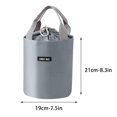 thumbnail image 3 of Lunch Bag Reusable Portable Bento Bag Insulated Cooler Bag Bucket Leakproof Lunch Bag for Work Picnic Outdoor (Gray), 3 of 6