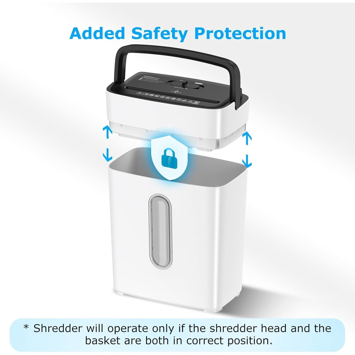Shredders for Home Office, 8-Sheet Cross Cut Credit Card Shredder, Small Paper Shredder for Home Use with 4 Gal Bin, P-4 High Security Level, White