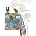 thumbnail image 2 of Blue Crab Coastal Table Cloth, Summer Beach Nautical Starfish Coral Waterproof Tablecloth for Rectangle Tables, Reusable Washable Fabric Table Cover for Restaurant Kitchen Dining Tables 60"x120", 2 of 6