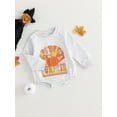 thumbnail image 3 of Wassery Infant Baby Girls Jumpsuit Long Sleeve Round Neck Pumpkin Print Romper Pullovers 3 6 12 18 Months Newborn Halloween Costume, 3 of 8