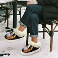 thumbnail image 6 of FUIALDOLG Halloween Fuzzy Platform Slippers for Women with Pumpkin Ghost Moon Print Comfortable Women's House Slippers Cozy Gifts, 6 of 7
