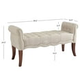 thumbnail image 5 of Linon Madison Natural Roll Arm Bench, 5 of 9