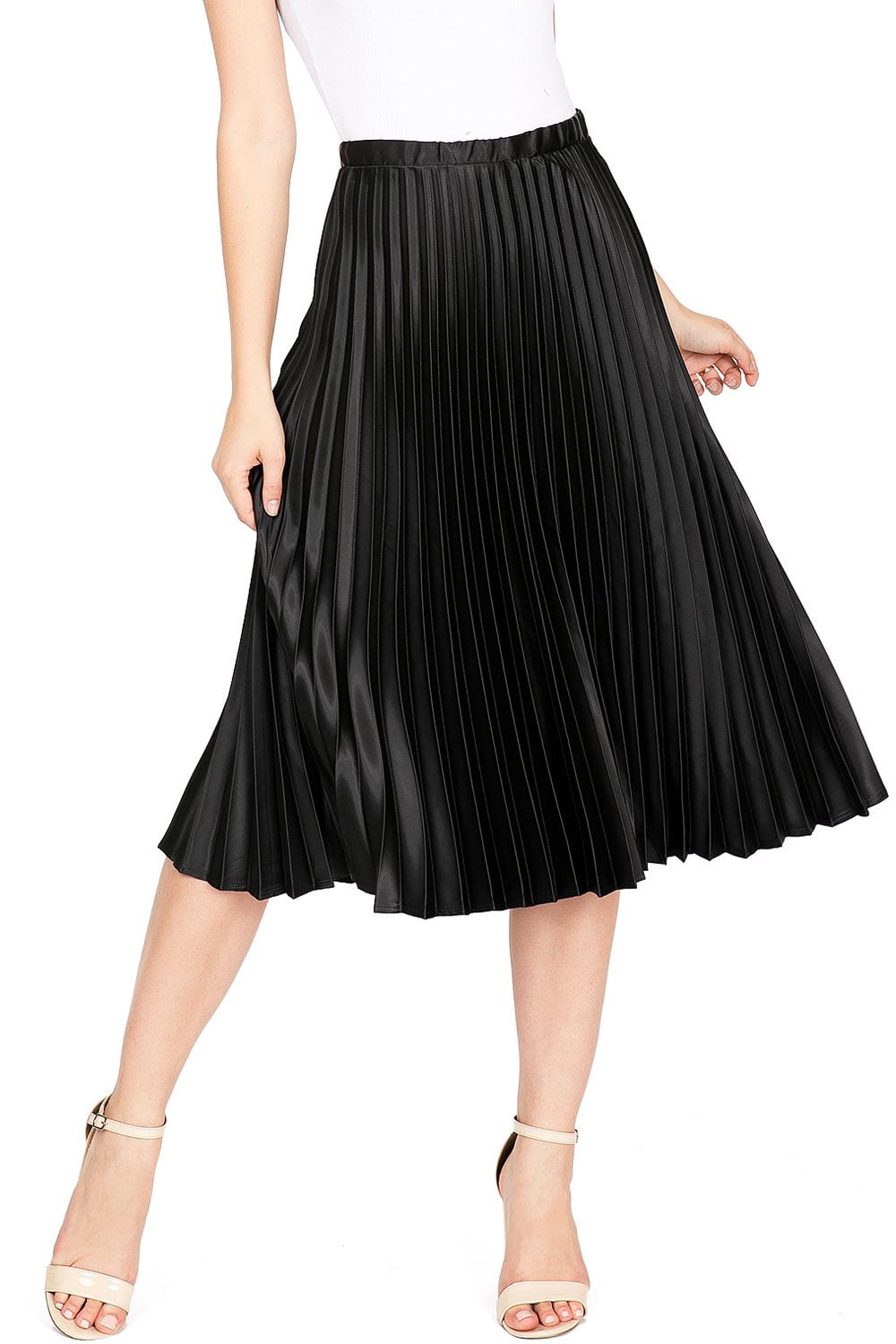 mid length satin skirts for juniors