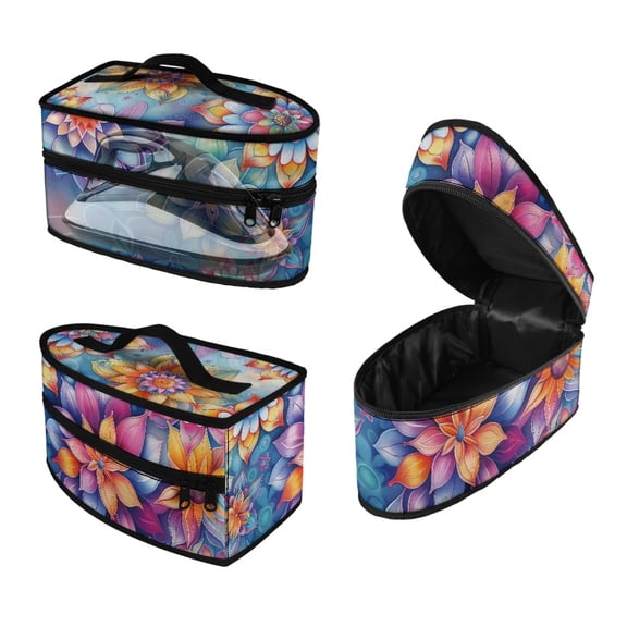 HELLHERO Flowers Irons Organizer Bag Compatible with Full-Size Irons and Accessories Lightweight Travel Iron Organizer, Case Only