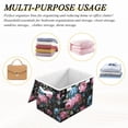 thumbnail image 7 of Foldable Fabric Storage Bin With Handle Collapsible Basket Box Storage With Lid Organizer Rococo Roses, 7 of 7