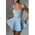 thumbnail image 4 of BaoWw Robes Mini Sans Bretelles pour Femmes avec Nœud Satin Robe de Retour à la Maison pour Adolescentes Robes Courtes Cocktail, 4 of 5