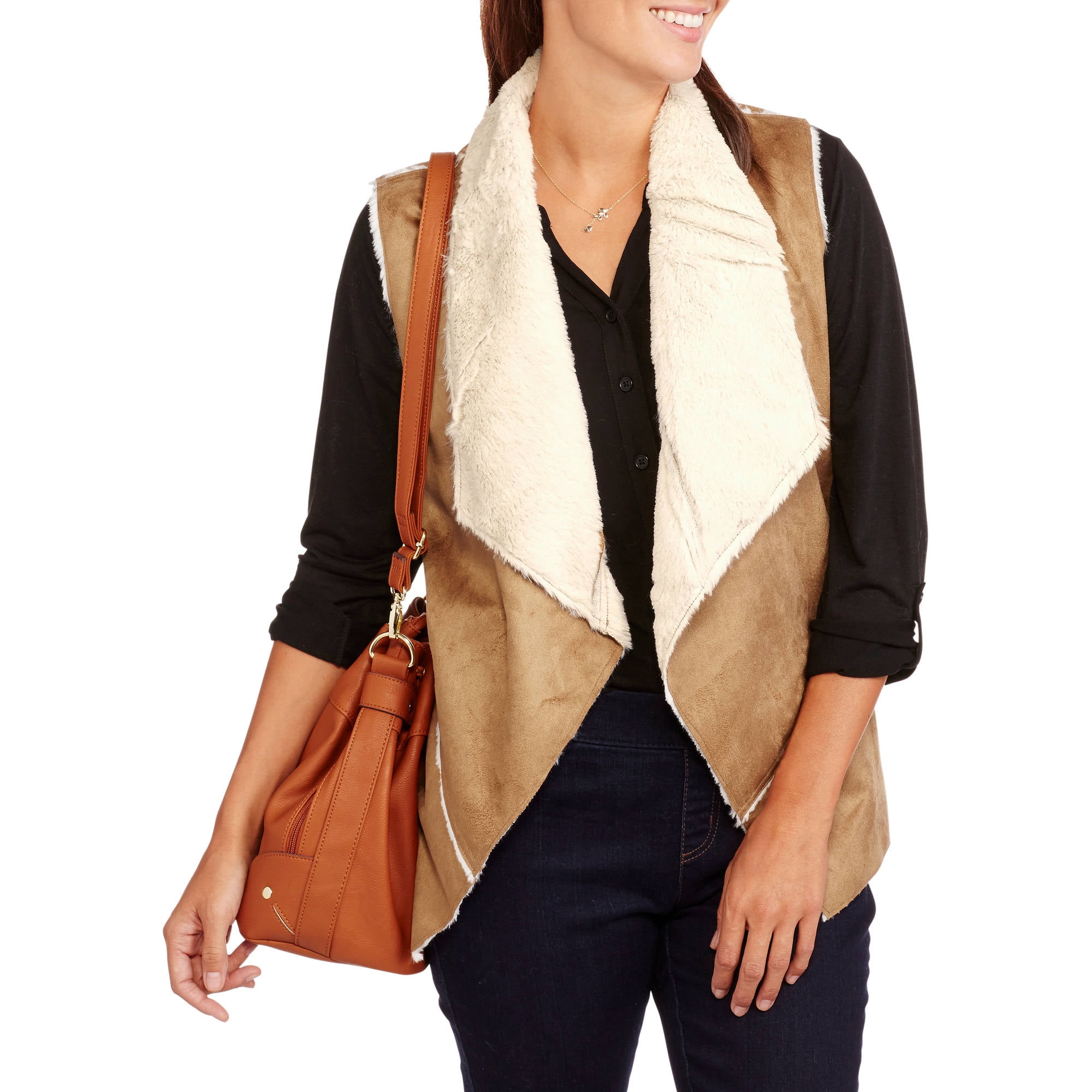 faux sheepskin vest