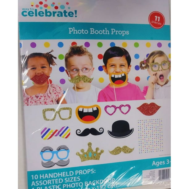 Way to Celebrate! Kids Party Photo Booth Props, 11 Ct