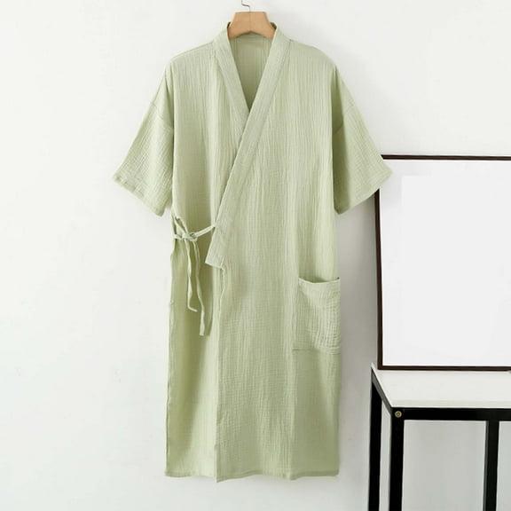 Aueoe Womens Pajama Sets Womens Robes Long Women's Fashion Robe Bathrobe Three Quarter Sleeve Soft Autumn Pajamas Clearance