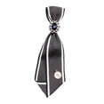 thumbnail image 5 of Segolike Women's Neck Tie Silky Retro Style Smooth Bow Tie for Blouse Student Wedding white gray, 5 of 8