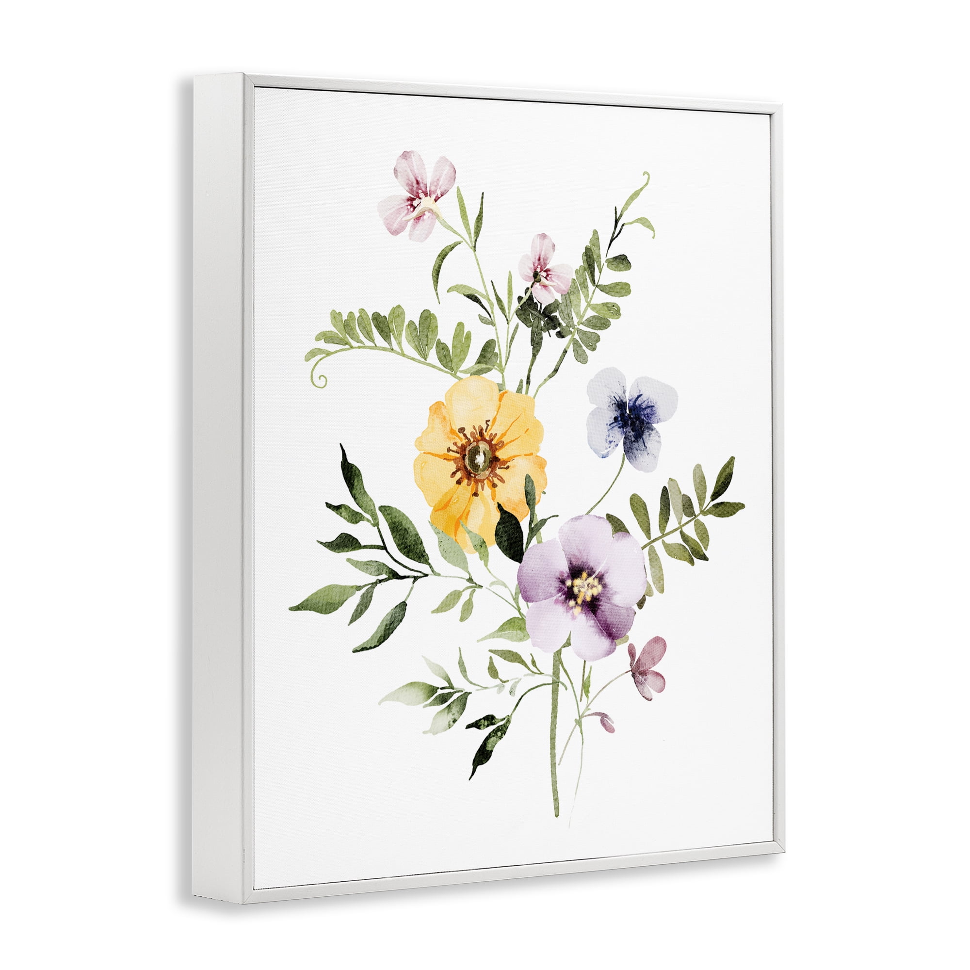Garden Herbs Blooming White Framed Giclee Art, design by Lettered and Lined