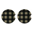 thumbnail image 4 of Round Ceramic Car Coasters 2 Pack Absorptive Clean Cork Bottom For Anti-Slip Use On Most Cars Springgreen Buffalo Plaid Check Tartan Scotland_2, 4 of 8