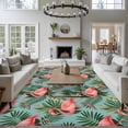 thumbnail image 3 of Pink Flaming Birds Large Area Rugs 5x8 ft Tropical Plant Summer Blue Background Washable Rug Non Slip Indoor Carpet Absorbent Floor Mat for Living Room Bedroom Dining Room, 3 of 9
