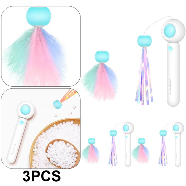 Cat Teaser Stick Toys Candy Borlas Suministros para (claro) Azul