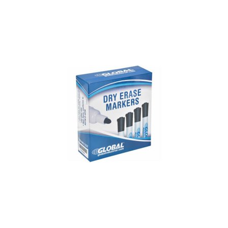 Global Industrial Dry Erase Markers Bullet Tip Black 12 Pack