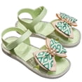 thumbnail image 5 of SGMVNU Girls' Sandals with Big Bowknot, Open Toe Soft Sole Flat Elegant Flower Girl Dress Shoes Beach Summer Casual Sandal, Size 6-7 Years, Green, 5 of 6