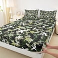 thumbnail image 3 of Homewish Cartoon Airplane Kids Bed Sheets, Green Retro Camouflage King Sheets, Boy Aircraft Vehicle Sheet Set, Lightweight Room Decor, 4 Pieces, 3 of 7