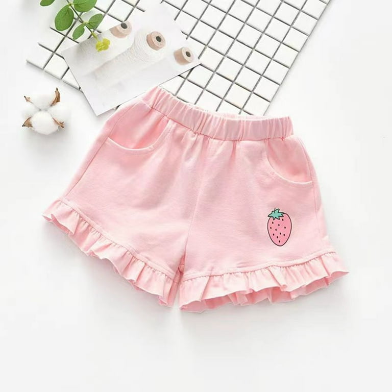 Cotton Ruffle Shorts 1-7 Years Kids Girls Summer Short Pant Cute