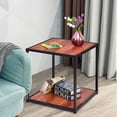 thumbnail image 3 of Gymax 20'' Metal Square Side/End Table Sofa Coffee Tea Stand Bottom W/2 Tier Shelf, 3 of 10