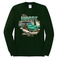thumbnail image 2 of Wild Bobby, 1946 Vintage Ford Woody Chasing Waves Cars and Trucks Mens Long Sleeve Shirt, Forest Green, Medium, 2 of 3