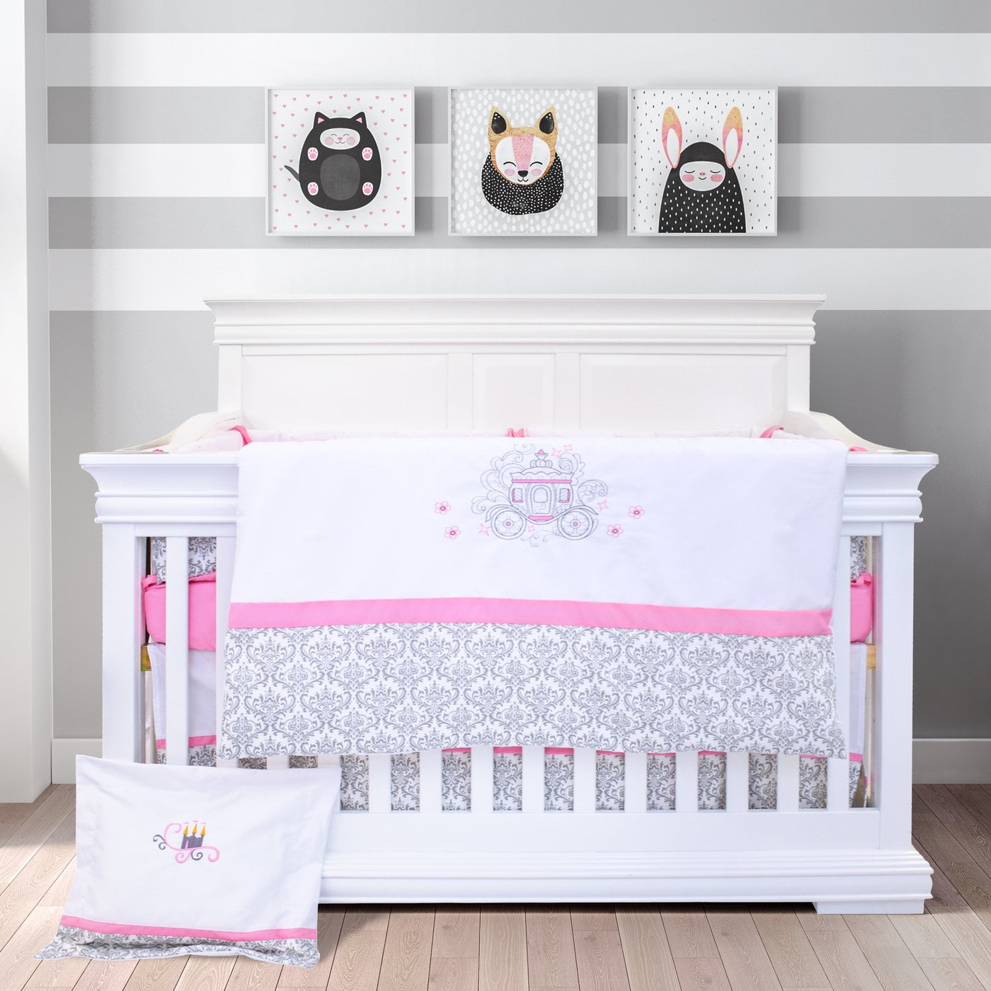 Bebelelo Bedding Set 7 Pieces In Princess Carriage Pink