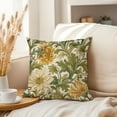 thumbnail image 3 of Ethan Taylor Botanical Throw Pillow Soft Cushion Cover 'William Morris Floral Pattern IV Modern Cottage and Cottagecore' Pattern Decorative Square Accent Pillow Case, 18x18 Inches, Green, Orange, 3 of 5