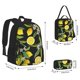 thumbnail image 2 of Disketp Lemon Fruits Flowers Leaves Mochila Estampada de Gran Capacidad con Lonchera y Estuche, Set de 3 Piezas para Estudiantes, 2 of 7