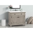 thumbnail image 2 of Belmont Home Astoria 37" Quartz Top Wood Bathroom Vanity with Sink in Gray, 2 of 12