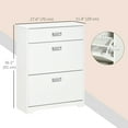 thumbnail image 3 of HOMCOM Armoire à Chaussures Moderne avec 3 Tiroirs pour 16 Paires de Chaussures Blanc, 3 of 10