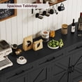 thumbnail image 3 of 63" Large Buffet Cabinet with 4 Doors and 3 Drawers, Farmhouse Buffet Sideboard Cabinet with Storage, Coffee Bar Wine Bar for Dining Room, Living Room, Black, 3 of 9