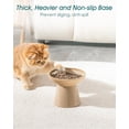 thumbnail image 7 of Ceramic Elevated  Bowls 2-Pack - 6.2" Extra Wide Raised   & Water Dishes, 5.1" Optimal Height Anti-  Shallow Bowls for Cats/Kittens/Dogs, Lead & Cadmium Free (Brown), 7 of 7