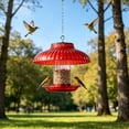thumbnail image 4 of huayou Red Vertical Strip Bird Feeder Protective Cover, Curved Dome Hook Top, Decoration, for Outdoor Hummingbird Rain Snow Shield Accessory, 4 of 6