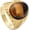 Gold Brown, variant on Men's Stainless Steel Vintage Simple Classic Oval Gemstone Signet Ring Special Flower Patter Carved Wedding Band