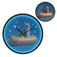 thumbnail image 2 of Indoor 12' Voice-Activated Luminous Decoration Wall Clock With LED Night Light Glittering Stars, 2 of 8
