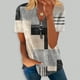 thumbnail image 2 of Blusa de manga corta con cuello en V, informal, cómoda y elegante para mujer OAVQHLG3B Store  lin121212, 2 of 5