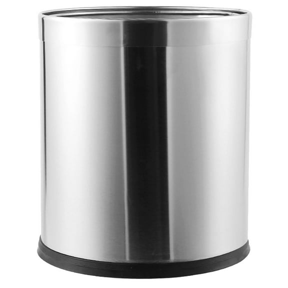 TOYMYTOY Stainless Steel Trash Can for Home Use Silver Wastebasket for Kitchen Office Bedroom