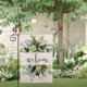 thumbnail image 2 of 4 piezas de bandera de jardín de bienvenida de flores de primavera 1218 pulgadas decoración de temporada al aire libre de doble cara para patio de boda Feliz Sencillez, 2 of 3