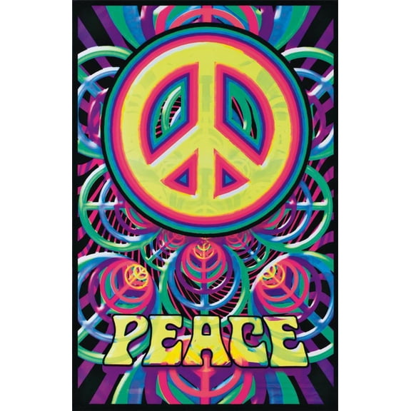 Peace Blacklight Poster - 22x34