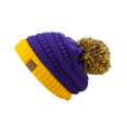 thumbnail image 2 of C.C Unisex College High School Team Color Two Tone Pom Pom Knit Beanie Hat, 2 of 2